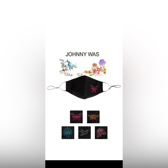 Johnny Was Embroidered Face Masks 5 Pack, Brand New, Black - Picture 1 of 15